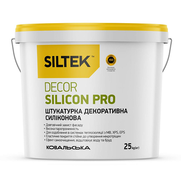 картинка Штукатурка Siltek Decor Silicon Pro "камешковая" 1,5 мм, база белая, 25 кг 