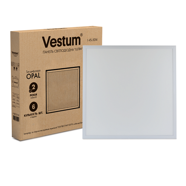 картинка Панель светодиодная LED Vestum Ultra Slim 40W 600x600мм 6500K 220В 