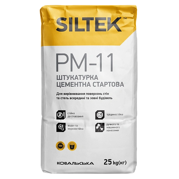 Фото Штукатурка цементна Siltek PM-11 стартова, 25 кг