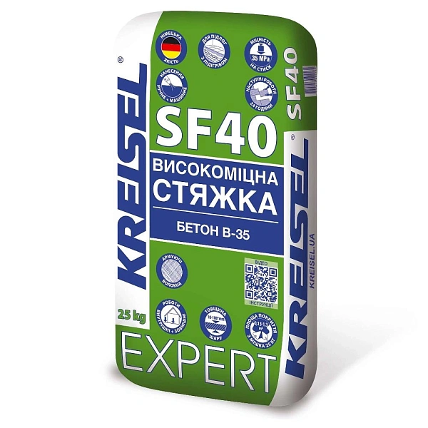 Зображення Стяжка для підлоги цементна Kreisel SF40 (440) Expert 25-45мм, 25кг (54шт/пал.) Фото Стяжка для підлоги цементна Kreisel SF40 (440) Expert 25-45мм, 25кг (54шт/пал.)