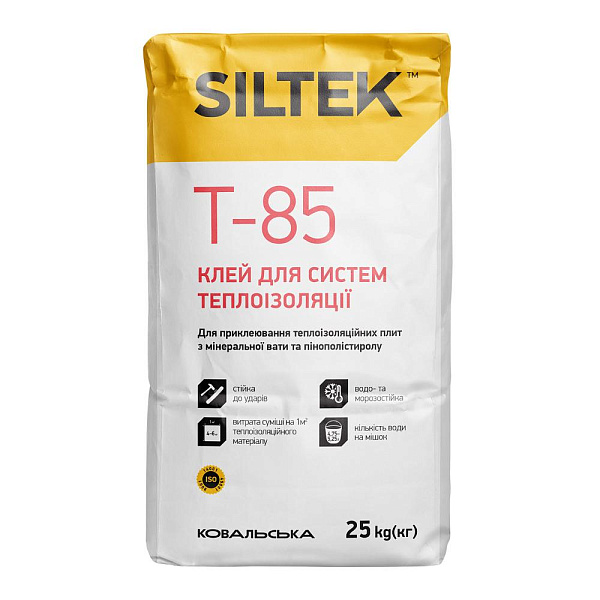 картинка Клей Siltek T-85 для систем теплоизоляции, 25 кг 