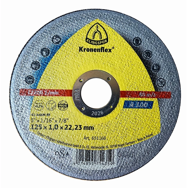 Фото Круг відрізний Klingspor 125x1,0x22,23 мм A100 Extra Inox (384803)