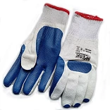 Білі рукавички з синім латексним покриттям Werk WE2162