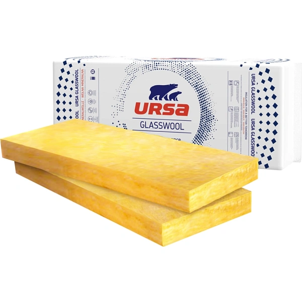 картинка Минеральная вата (стекловата) URSA Silentio 37 75x600x1250/12/24 PAL (9 м2 в уп.) 