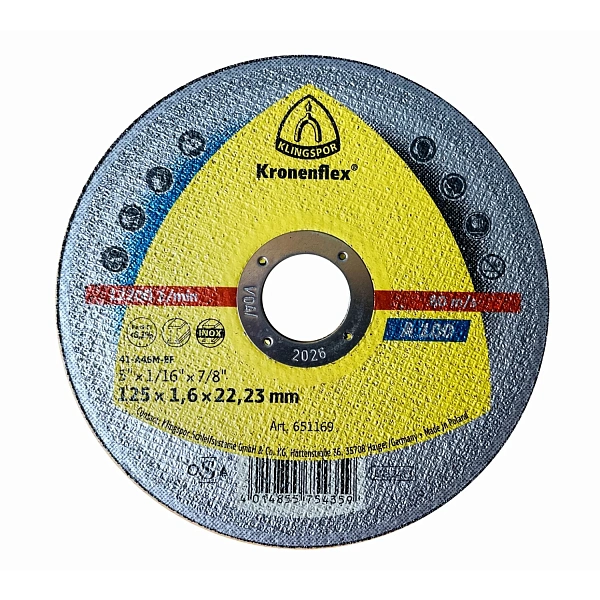 Фото Круг відрізний Klingspor 125х1,6х22,23 мм A100 Extra Inox (651169)