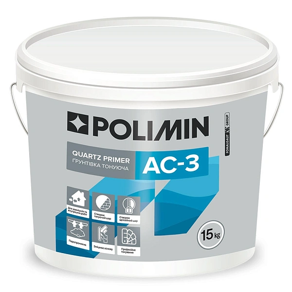 картинка Грунтовка тонировочная Polimin АС-3 белая, 15кг 
