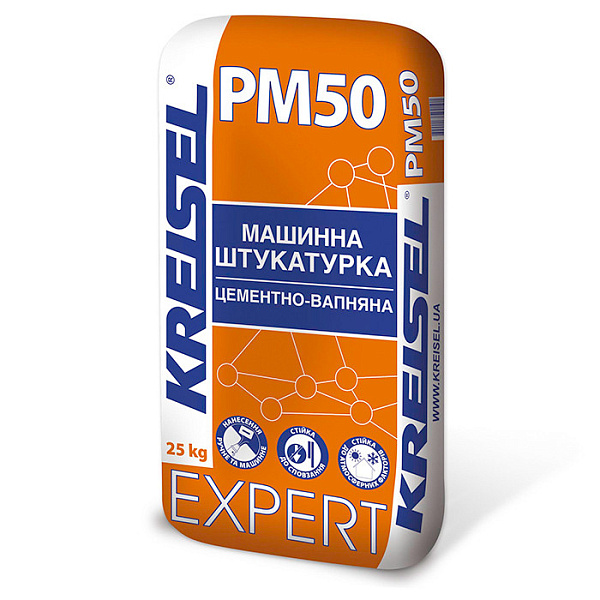 картинка Штукатурка Kreisel PM50 EXPERT цементно-известковая машинная, 25 кг 