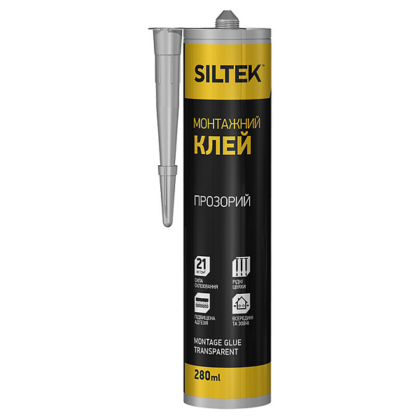картинка Клей монтажный Siltek "Жидкие гвозди" прозрачный, 280 мл 