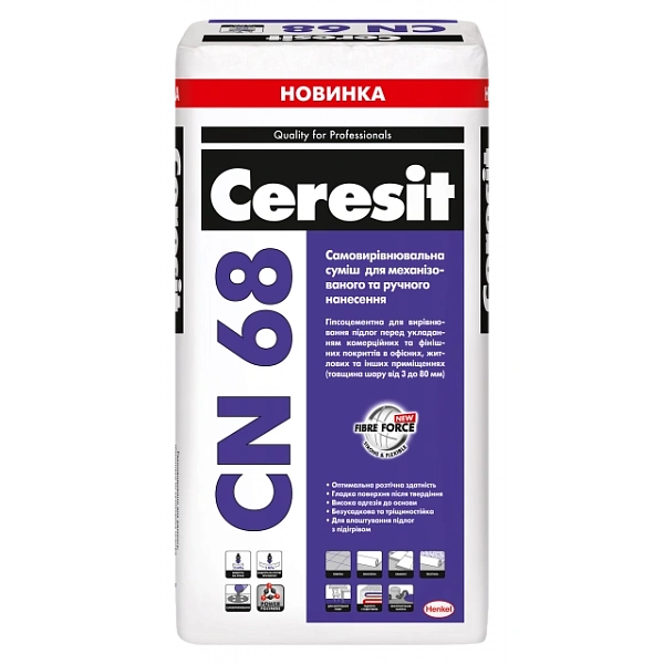 картинка Наливной пол Ceresit CN 68 цементный, 25кг 
