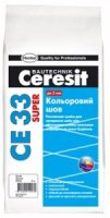 Затирка для швов Ceresit CE 33 PLUS 110 светло-серый шов до 6мм, 2кг