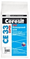 Затирка для швов Ceresit CE 33 Plus цветной шов 2-5мм, серый