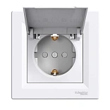 Розетка з з/к з зах штр белая Schneider Electric Asfora