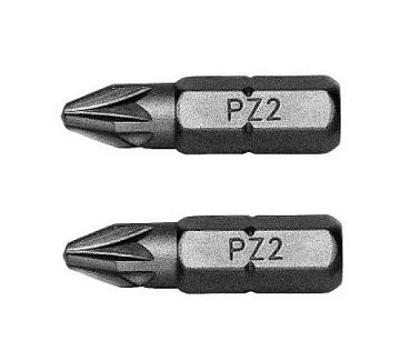картинка Набор бит Haisser PZ2x25 мм с магнитом 2шт 2715504 (118518) 