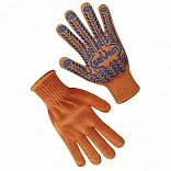 Перчатки трикотажные оранжевые с ПВХ точкой Seven 78412 "б" (69877)