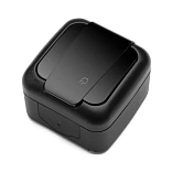 Розетка с з/к с з/ш наружная штепсельная Palmiye, черная