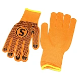 Утепленные перчатки оранжевого цвета с ПВХ точка Seven 69127, размер 10